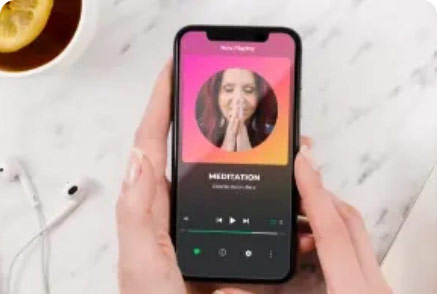 phone screen displaying meditation playback